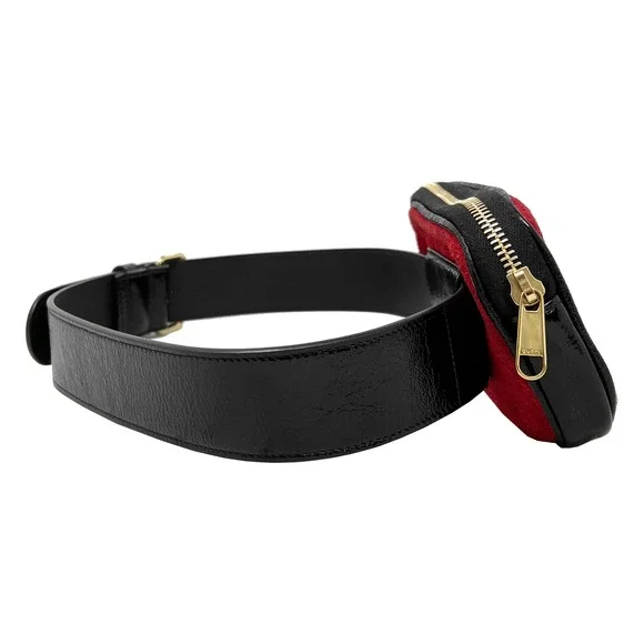 Gucci Ophidia Mini Belt Bag Red Suede Web Stripe GG Logo Fanny Pack - Picture 8 of 12